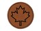 Canada Maple Leaf Outline Round Iron-On Engraved Faux Leather Patch Applique - 2.5"